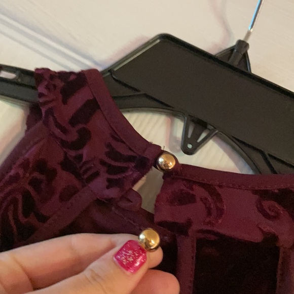 Sexy Velour Maroon Cocktail Dress - Picture 12 of 12